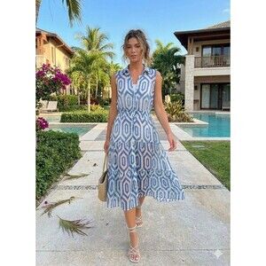 Alex And Parker Coastal Sheer Dress Cottagecore Boho Garden Tea Sz XL Lightwt